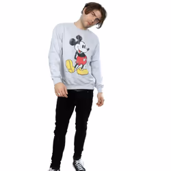Disney Mens Mickey Mouse Classic Kick Sweatshirt - S, Heather Grey