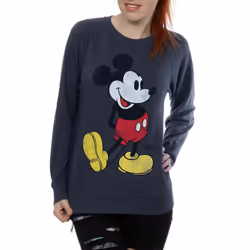 Disney Womens/Ladies Mickey Mouse Classic Kick Sweatshirt - XS, Dark Heather