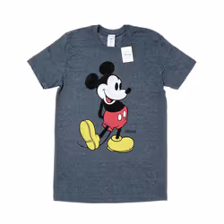 Disney Mens Mickey Mouse Classic Kick T-Shirt - S, Dark Heather