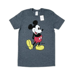 Disney Mens Mickey Mouse Classic Kick T-Shirt - S, Dark Heather