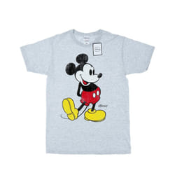 Disney Mens Mickey Mouse Classic Kick T-Shirt - XL, Heather Grey
