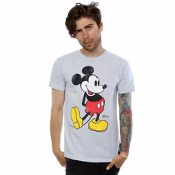 Disney Mens Mickey Mouse Classic Kick T-Shirt - XL, Heather Grey