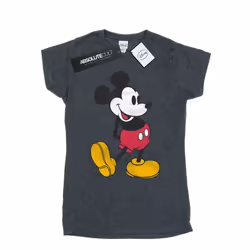 Disney Womens/Ladies Mickey Mouse Classic Kick Cotton T-Shirt - XS, Dark Heather