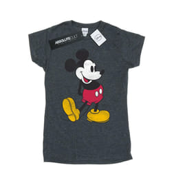Disney Womens/Ladies Mickey Mouse Classic Kick Cotton T-Shirt - XS, Dark Heather