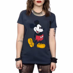 Disney Womens/Ladies Mickey Mouse Classic Kick Cotton T-Shirt - XS, Dark Heather