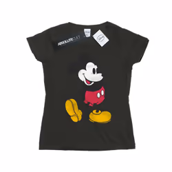 Disney Womens/Ladies Mickey Mouse Classic Kick Cotton T-Shirt - XS, Light Graphite