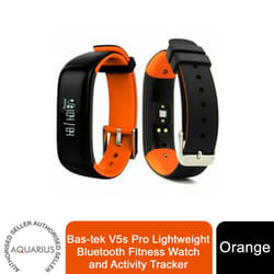 Bas-tek V5s Pro Lightweight Fitness and Activity Tracker Watch- Orange