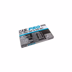 US PRO 40pc Metric Tap and Die Set Alloy Steel Pitch Gauge M3 - M12