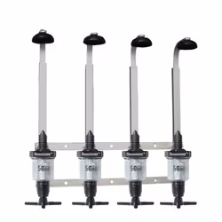 4 x 50ml Solo Bar Optic Spirit Measure & 4 Bottles 70cl/1L Wall Mounted Bracket