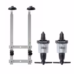 Beaumont 2x 50ml Solo Bar Optic Spirit Measure & 70cl/1L Wall Mounted Brackets