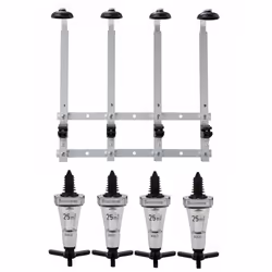 Beaumont 4x 25ml Chrome Solo Bar Optic Spirit Measure & 70cl/1L Wall Brackets