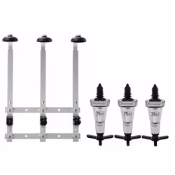 Beaumont 3x 25ml Chrome Solo Bar Optic Spirit Measure & 70cl/1L Wall Brackets