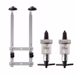 Beaumont 2x 50ml Chrome Solo Bar Optic Spirit Measure & 70cl/1L Wall Brackets