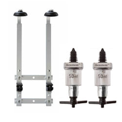 Beaumont 2x 50ml Chrome Solo Bar Optic Spirit Measure & 70cl/1L Wall Brackets
