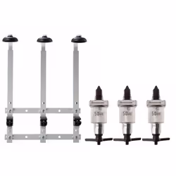 Beaumont 3x 50ml Chrome Solo Bar Optic Spirit Measure & 70cl/1L Wall Brackets
