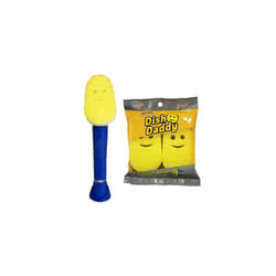 Dish Daddy Dish Wand & Refill Heads, Soap Dispensing Dish Brush, Texture Changing Washing Up Sponge With Liquid Handle, Dish Sponge with Built-in