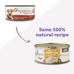 100% Natural Wet Dog Food Tins, Chicken Breast with Rice in Broth, 156g (Pack of 12)
