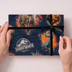 Jurassic World 4 Sheets & 4 Tags Gift Wrap Bundle