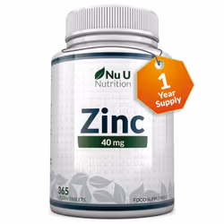 Zinc Tablets 40mg - 365 Vegan Tablets - 1 Year Supply - 1 Easy to Swallow Zinc Gluconate Tablet Per Day - Made in The UK by N ...