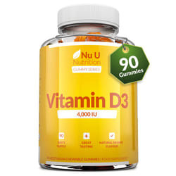 Vitamin D3 Gummies 4000 IU Adults - 90 High Strength Gummies - 1 a Day - Natural Orange Flavour - Vegetarian Vitamin D Supplement - Chewable Vit D -