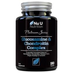 Glucosamine and Chondroitin High Strength Complex - 180 Capsules - with Turmeric, Ginger, Rosehip, Vitamin C & D - Joint