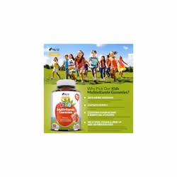 Multivitamin for Kids (5+) - 120 Vegan Gummies - 4 Month Supply - Tasty Strawberry Flavour - Kids Vitamins Including C, D & B12 - Made in The UK by Nu