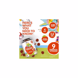 Multivitamin for Kids (5+) - 120 Vegan Gummies - 4 Month Supply - Tasty Strawberry Flavour - Kids Vitamins Including C, D & B12 - Made in The UK by Nu