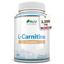 L-Carnitine Complex 2200mg - 180 High Strength Vegan Capsules - with Riboflavin, Biotin, Chromium, Vitamin D, B3 & B6 - L Carnitine Tartrate