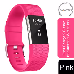 Aq Fitbit Charge 2 Classic Replacement Straps - Hot Pink