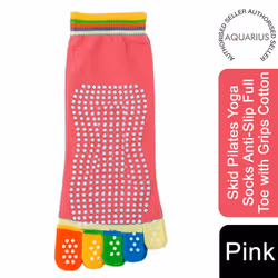 Non Slip Skid Pilates Yoga Socks Anti-Slip - Pink