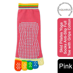 Non Slip Skid Pilates Yoga Socks Anti-Slip - Pink