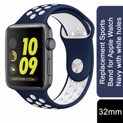 Replacement Sports Band for Apple Watch - 38mm - Navy with white holes