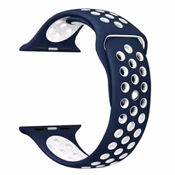 Replacement Sports Band for Apple Watch - 38mm - Navy with white holes