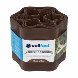PLASTIC GARDEN GRASS LAWN EDGE FLEXIBLE EDGING BORDER FENCE WALL DRIVEWAY ROLL PATH (Brown, 150mm x 9m)