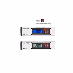 Digital Angle Finder 0-225? Digital Protractor with Battery And Pouch 400mm/16 inch Angle Ruler with Spirit Levels And Backlit LCD Digital Angle