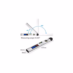 Digital Angle Finder 0-225? Digital Protractor with Battery And Pouch 400mm/16 inch Angle Ruler with Spirit Levels And Backlit LCD Digital Angle