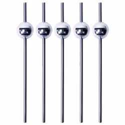 Disco Ball Metal Straws. Set of Five Reusable Metal Party Straws Cocktail Straws