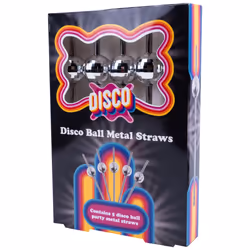 Disco Ball Metal Straws. Set of Five Reusable Metal Party Straws Cocktail Straws