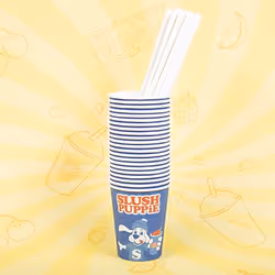 Fizz Creations Slush Puppie Paper Cups (x 20) & Straws