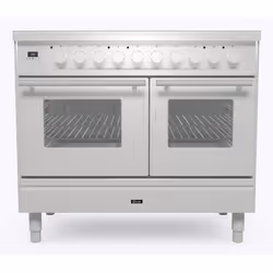 Ilve PDI106WE3/SS, Range cooker, Stainless steel, Rotary, Chrome, Front, Enamel