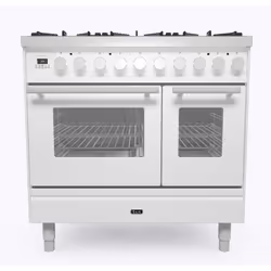 Ilve PD096WE3WH, Range cooker, White, Buttons, Rotary, Front / Top front, Gas, 6 zone(s)