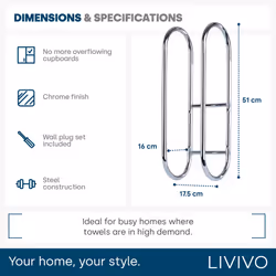 LIVIVO Wall-Mounted Chrome Towel Holder - Additional view 4