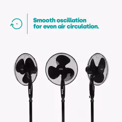 LIVIVO 16" Fan Cooling Oscillating Extendable Free Standing Tower Pedestal Fan BLACK