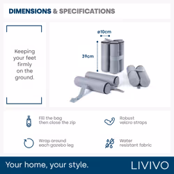 LIVIVO 4PCS Gazebo Foot Leg Pole Sandbags - Additional view 4