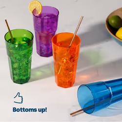 LIVIVO Set of 4 Vibrant Coloured Bello Plastic Acrylic Tumblers