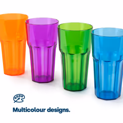 LIVIVO Set of 4 Vibrant Coloured Bello Plastic Acrylic Tumblers - Additional view 5