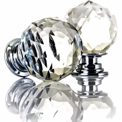 Crystal Diamond Cupboard 10Pc Drawer Door Knobs Wardrobe Furniture Pull Handle Drawer Cupboards