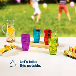 LIVIVO Set of 4 Plastic Drinking Tumblers - MultiColour
