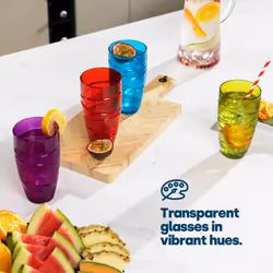 LIVIVO Set of 4 Plastic Drinking Tumblers - MultiColour - Additional view 4