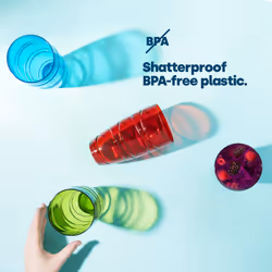 LIVIVO Set of 4 Plastic Drinking Tumblers - MultiColour - Additional view 6